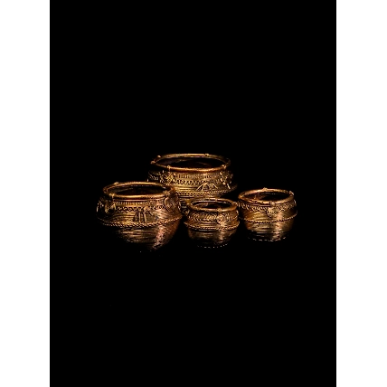 Handcrafted Dhokra Mana (Set of 4)-2