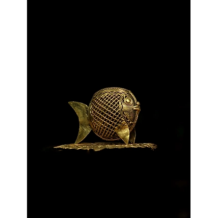 Handmade Dhokra Net Fish Pen Stand-Dhokra_16