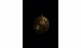 Dhokra Brass Moon Mask Wall Accent