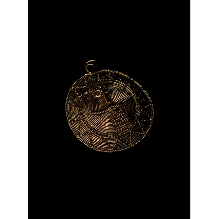 Dhokra Brass Moon Mask Wall Accent-1