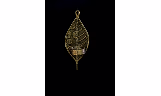 Handmade Dhokra Leaf Candle Stand