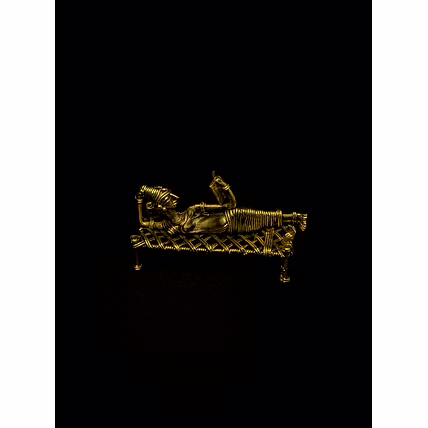 Dhokra - Tribal Lady Sleeping on Bed and Reading-2