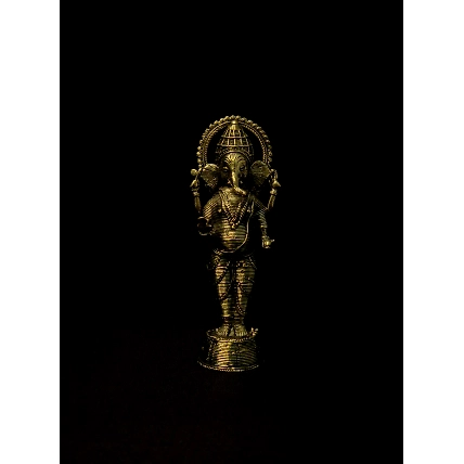 Handmade Dhokra Standing Shri Ganesh-Dhokra_30