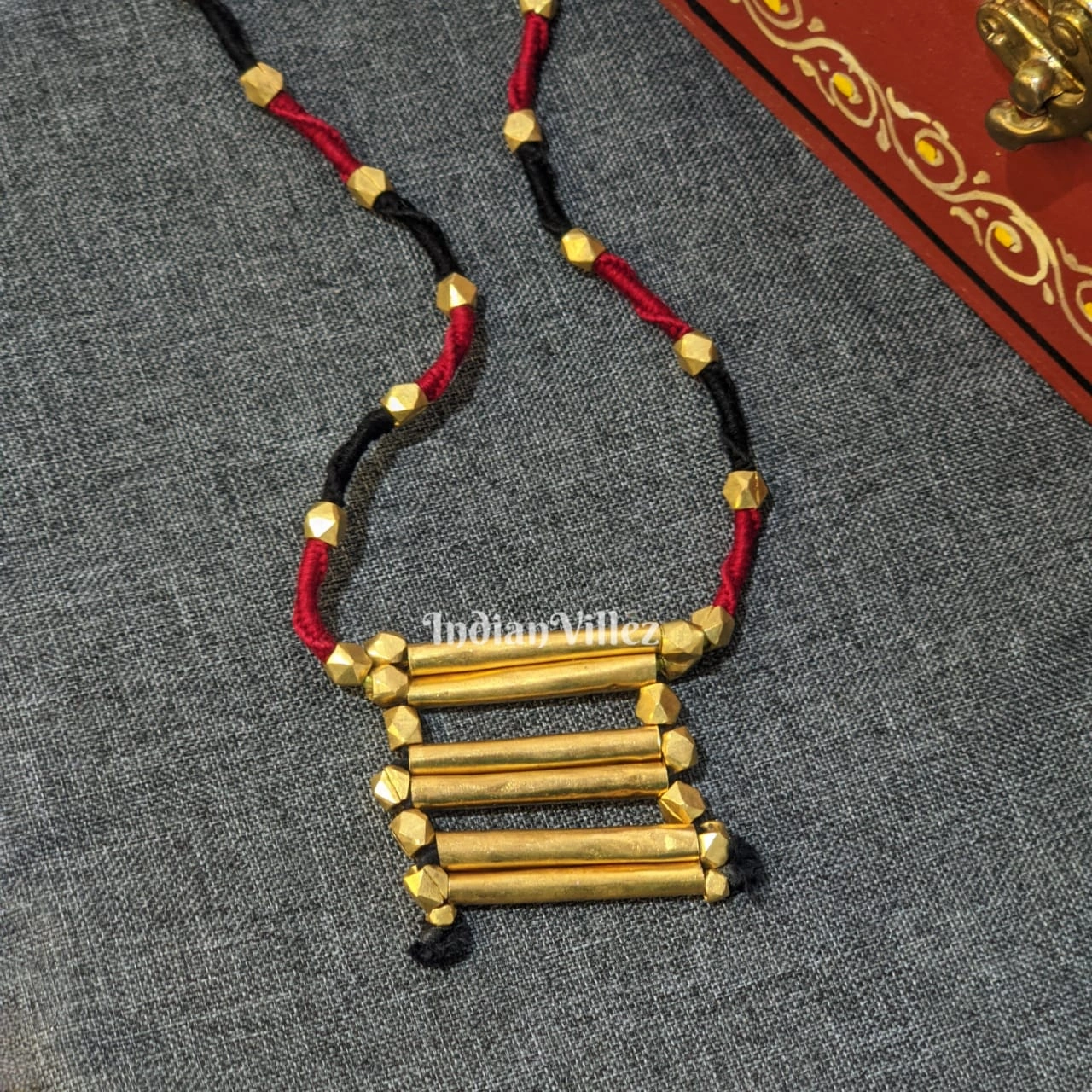 Handcrafted Dohkra Tribal Necklace - Ladder-J_1