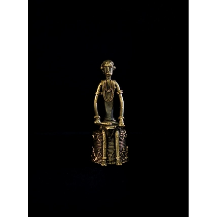 Handmade Dhokra Tribal Musician with Tabla-Dhokra_34