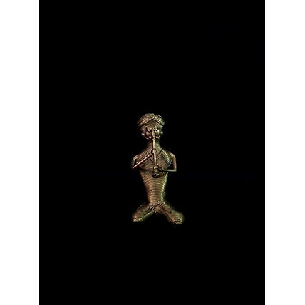 Handmade Dhokra - Siting Musician with Clarinet-Dhokra_35