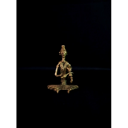 Handmade Dhokra -Siting Musician with Kendra-Dhokra_36