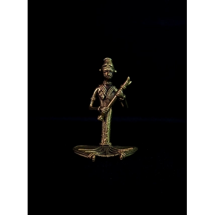 Dhokra -Siting Musician with Flute-Dhokra_42