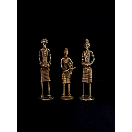 Handmade Dhokra - Standing Musician with Kendra-2