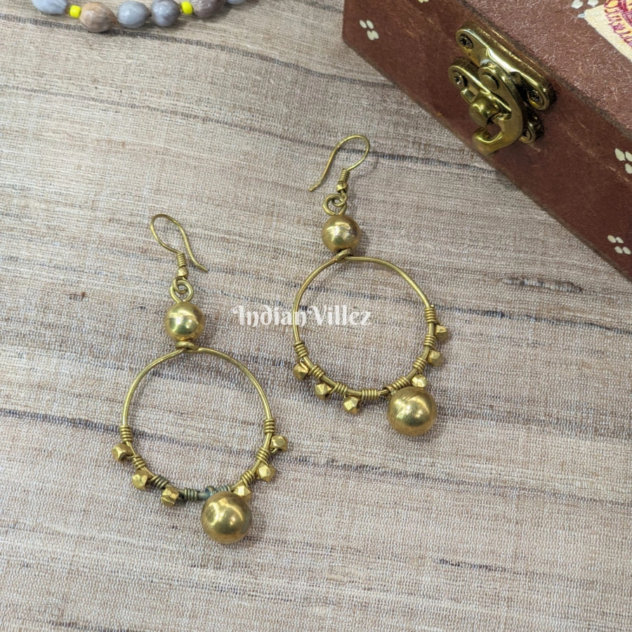 Handmade Tribal Dhokra Jhumka Earrings-J_42