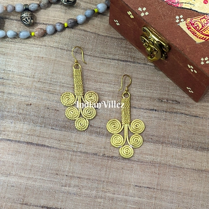 Handmade Tribal Dhokra Earrings-J_43