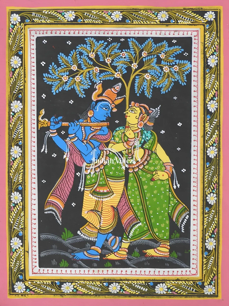 Radha Krishna Pattachitra Wall Painting-WallPainting_3