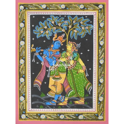 Radha Krishna Pattachitra Wall Painting