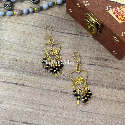 Handmade Dhokra Tribal Jhumka Earrings-J_47