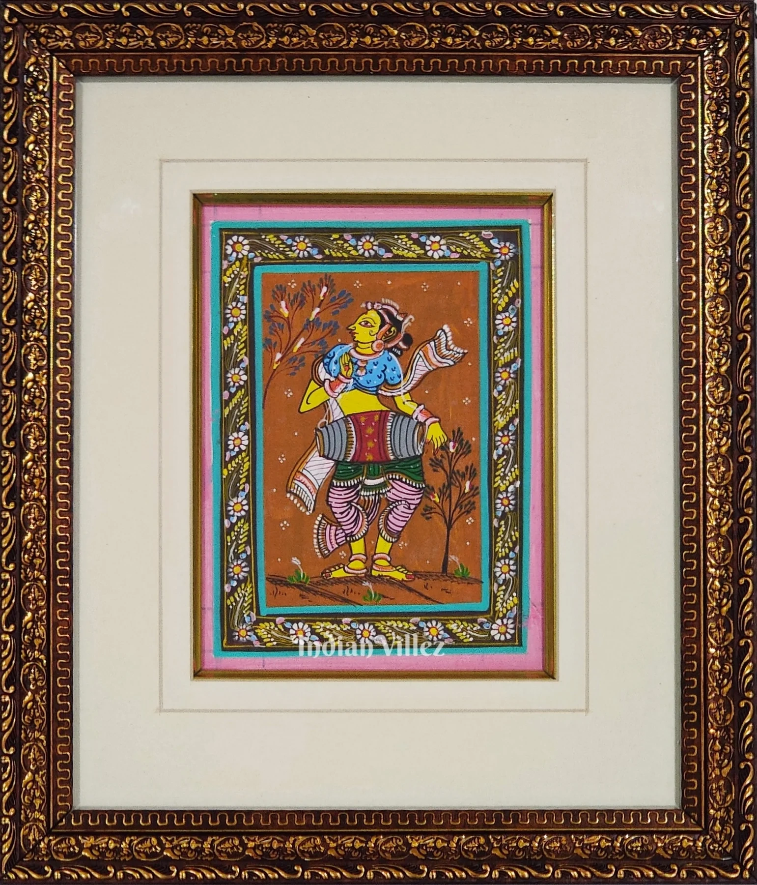 Devadasi Pattachitra Painting For Home Wall Art Decor ( With Frame)-WallPainting_15