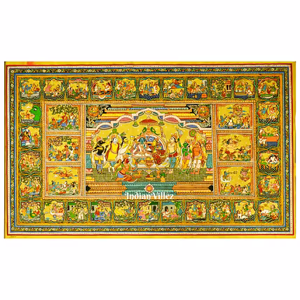 Ramayana Story Pattachitra Painting for Home Wall Art Decor-WallPainting_17