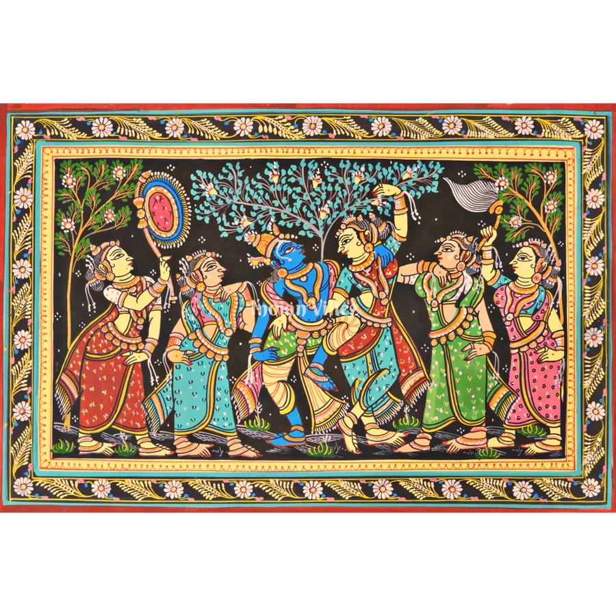 Radha Krishna Leela Pattachitra Art Painting For Home Wall Art Decor-WallPainting_28