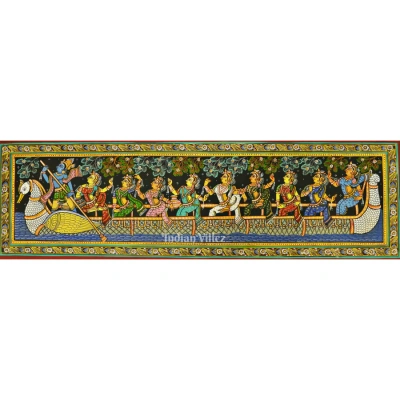 Lord Krishna Nabakeli Pattachitra Art Painting For Home Wall Art Decor