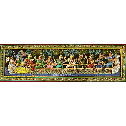 Lord Krishna Nabakeli Pattachitra Art Painting For Home Wall Art Decor-WallPainting_30