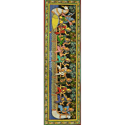 Lord Krishna Nabakeli Pattachitra Art Painting For Home Wall Art Decor-1