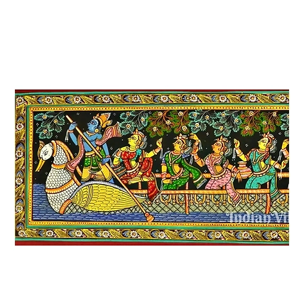 Lord Krishna Nabakeli Pattachitra Art Painting For Home Wall Art Decor-2