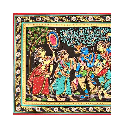 Radha Krishna Leela Pattachitra Art Painting For Home Wall Art Decor-1