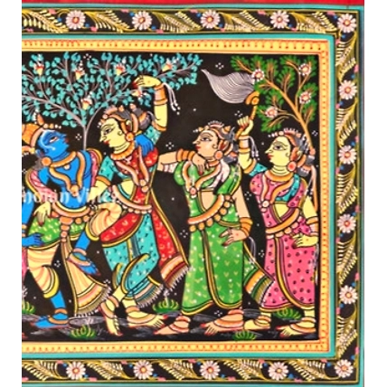 Radha Krishna Leela Pattachitra Art Painting For Home Wall Art Decor-2