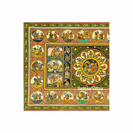 Shri Krishna Life-Story Pattachitra Art Painting For Home Wall Art Decor-2