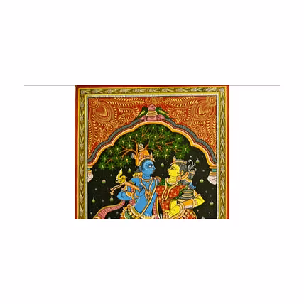 Radha Krishna Pattachitra Painting For Home Wall Art Decor-1