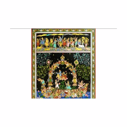 Nabakeli &amp; Krishna Leela Pattachitra Painting For Home Wall Art Decor-1