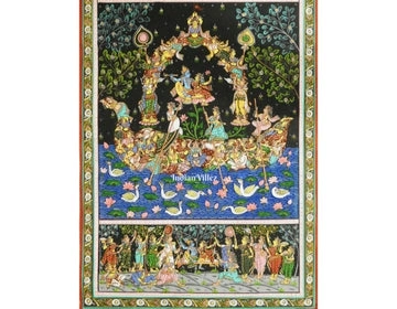 Nabakeli &amp; Krishna Leela Pattachitra Painting For Home Wall Art Decor-2