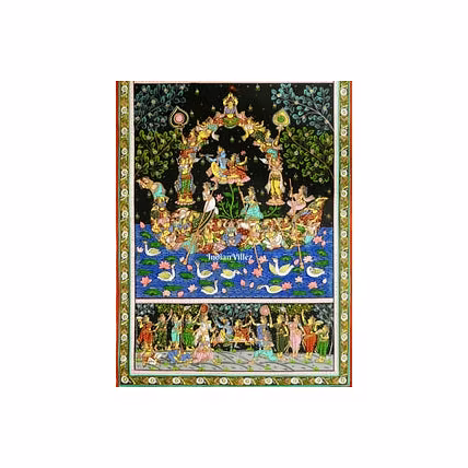 Nabakeli &amp; Krishna Leela Pattachitra Painting For Home Wall Art Decor-2