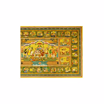 Ramayana Story Pattachitra Painting for Home Wall Art Decor-1