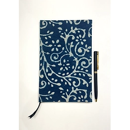 IndeVillez Handblock Print Handmade Ikat Woven Cotton Fabric Cover Diary