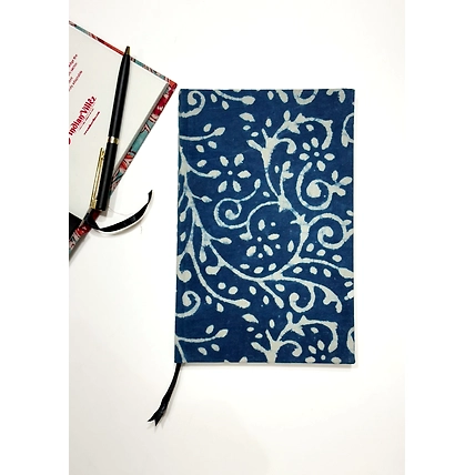 Handblock Print Handmade Ikat Woven Cotton Fabric Cover Diary-3