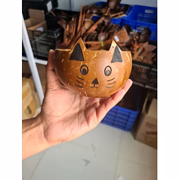 indevillez eco friendly coconut shell animal bowl dog & monkey available