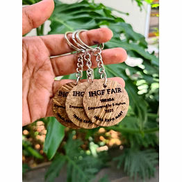 indevillez eco friendly coconut shell customized coconut keychain