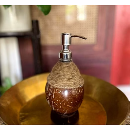 indevillez eco friendly coconut shell shell & coir soap dispenser