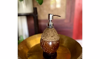 Eco Friendly Coconut Shell SHELL & COIR SOAP DISPENSER