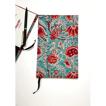 Handblock Print Handmade Ikat Woven Cotton Fabric Cover Diary-D011