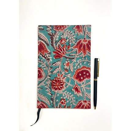 Handblock Print Handmade Ikat Woven Cotton Fabric Cover Diary-1