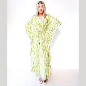 Kaftan, V-neck fringes on Neck and Edges