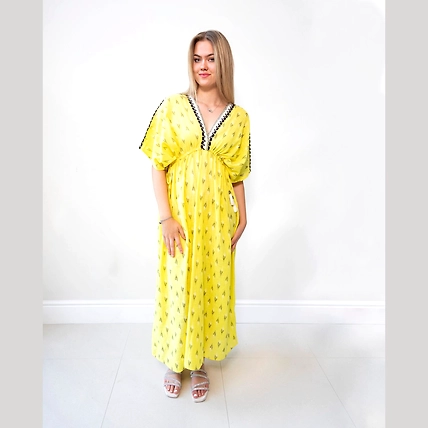 Crochet, V Neck Dresstan-12421462