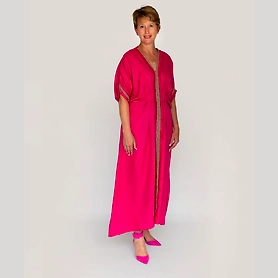 Elegant Fushia Dresstan - Pleated Back