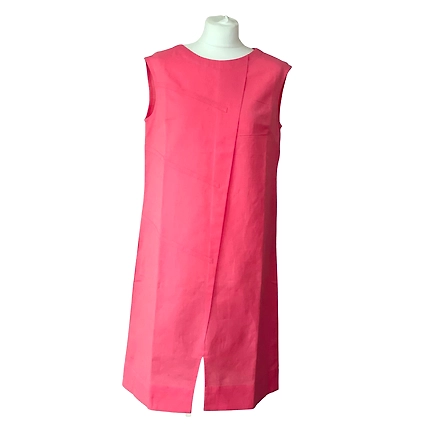 Pink Linen Dress - Fully Lined-1