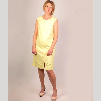 Lemon Linen Dress - Fully Lined-12423776