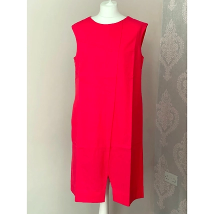 Red Linen Dress - Fully Lined-1
