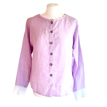 Lilac Linen Blouse-1