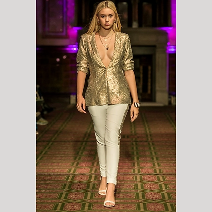 Forever Gold Sequin Ladies Suit-12423788