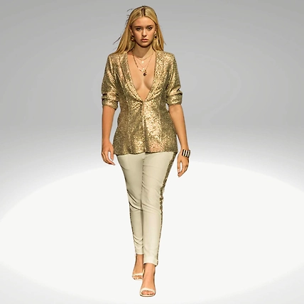 Forever Gold Sequin Ladies Suit-2
